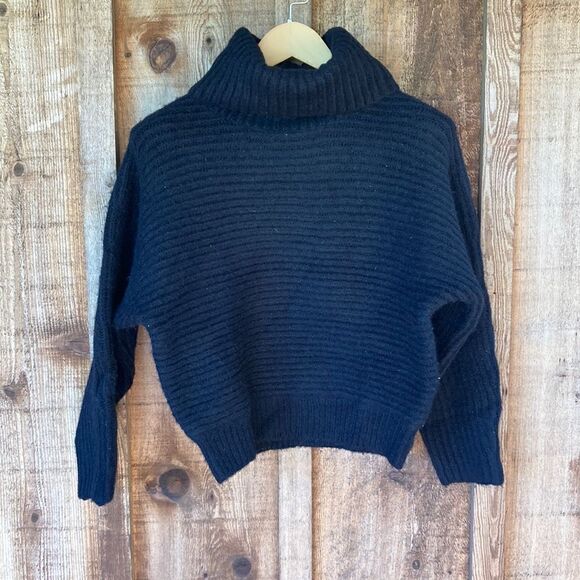 Leith Alpaca Blend Pullover Dolman Sleeve Ribbed Knit Turtleneck Sweater - Picture 2 of 8